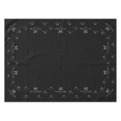 ブラックカスタムビジネスロゴ展示表 テーブルクロス (正面(横))