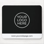 ブラックカスタムビジネスロゴ マウスパッド (正面)