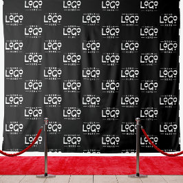 ブラックカスタムビジネス・ロゴ・バックミニマルバック タペストリー