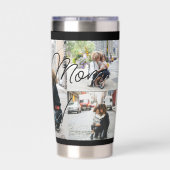 ブラックカスタムフォトコラージュ最高のママ 保温保冷タンブラー (背面)