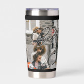 ブラックカスタムフォトコラージュ最高のママ 保温保冷タンブラー (正面)