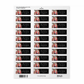 ブラックカスタムフォトホリデー差出人住所 ラベル (フルシート)