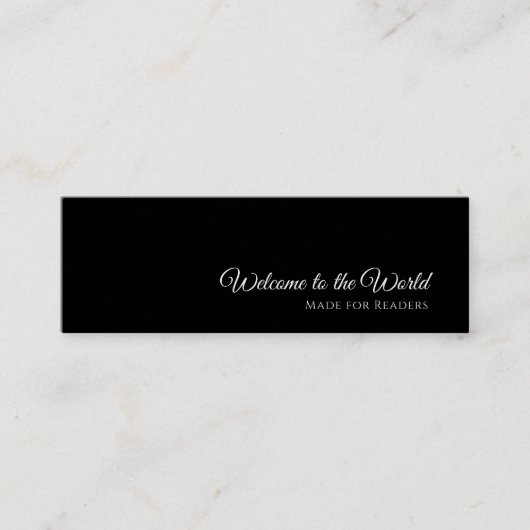 ブラックカスタムブックマーク | 読み感動的取り スキニー名刺 (正面)