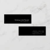 ブラックカスタムブックマーク | 読み感動的取り スキニー名刺 (正面/裏面)