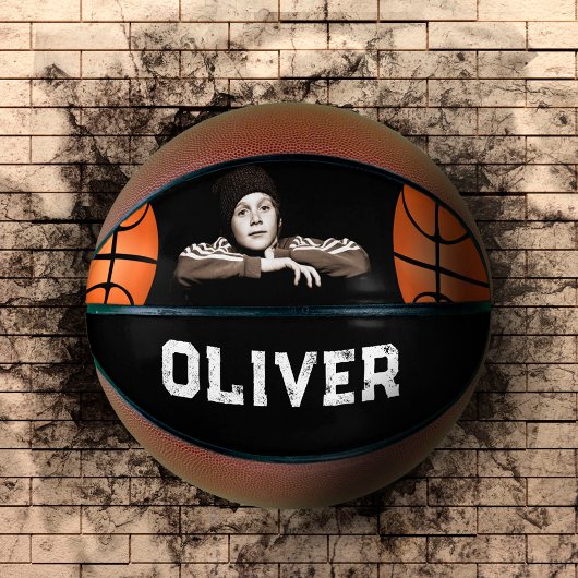 ブラックカスタムプレーヤー名記念写真 バスケットボール