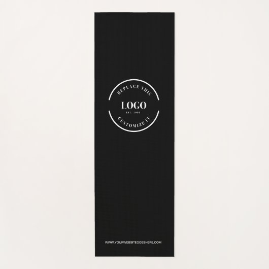 ブラックカスタムミニマルビジネスのロゴWebサイト ヨガマット (正面)