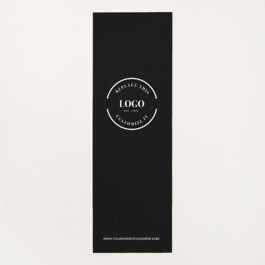 ブラックカスタムミニマルビジネスのロゴWebサイト ヨガマット (裏面)