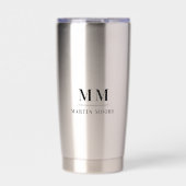 ブラックカスタムモノグラムイニシャル名 保温保冷タンブラー (正面)