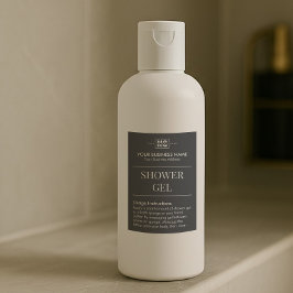 ブラックカスタムモノグラムゲストルームシャワージェルラベル フードラベル