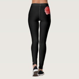 ブラックカスタムレギンス、コーラルピンクローズ、名前 レギンス