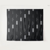 ブラックカスタムロゴのステップとリピートイベント背景 タペストリー (正面(横))