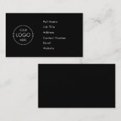 ブラックカスタムロゴシンプル名刺テンプレート 名刺 (正面/裏面)
