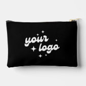 ブラックカスタムロゴビジネス旅行 アクセサリーポーチ (裏面)