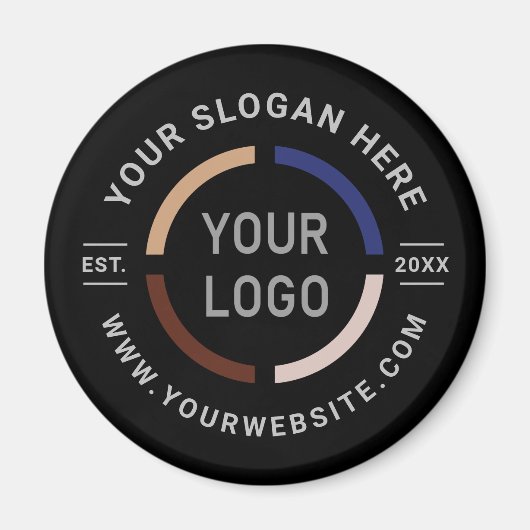 ブラックカスタムロゴブランドのプロモーション マグネット (正面)