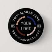 ブラックカスタムロゴブランドのプロモーション 缶バッジ (正面)