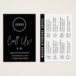 ブラックカスタムロゴモダンWxingアフターケアカード