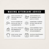 ブラックカスタムロゴモダンWxingアフターケアカード (裏面)