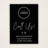 ブラックカスタムロゴモダンWxingアフターケアカード (正面)