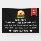 ブラックカスタムロゴレストランカフェバー&グリル 横断幕 (横)