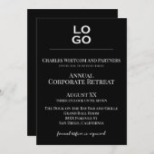 ブラックカスタムロゴ事業または企業のイベント 招待状 (正面/裏面)