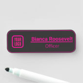 ブラックカスタムロゴ従業員磁気またはピン 名札 (インサイチュ)