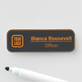 ブラックカスタムロゴ従業員磁気またはピン 名札 (インサイチュ)