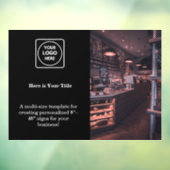 ブラックカスタムロゴ | おしゃれなブランドビジネス ウィンドウサイン (シート3)