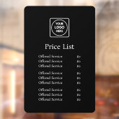 ブラックカスタムロゴ | ミニマルな価格表示 ウィンドウサイン (シート2)