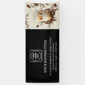 ブラックカスタムロゴ | 現代の6フィートブランドイベントバナー 横断幕 (縦)