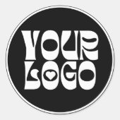 ブラックカスタム企業のロゴプロモーション ラウンドシール (正面)