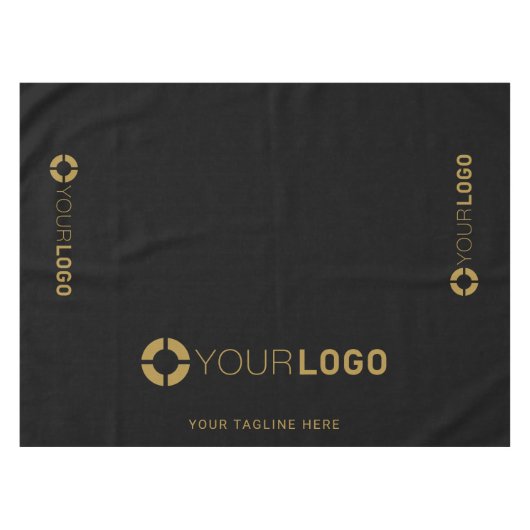 ブラックカスタム会社ロゴのプロモーションディスプレイ テーブルクロス (正面(横))