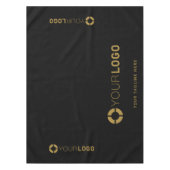 ブラックカスタム会社ロゴのプロモーションディスプレイ テーブルクロス (正面)