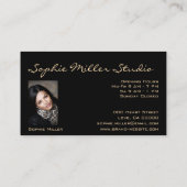 ブラックカスタム写真またはロゴ金ゴールドグリッター化粧品 名刺 (裏面)