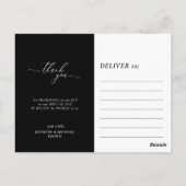 ブラックカスタム写真サンクス ポストカード (裏面)