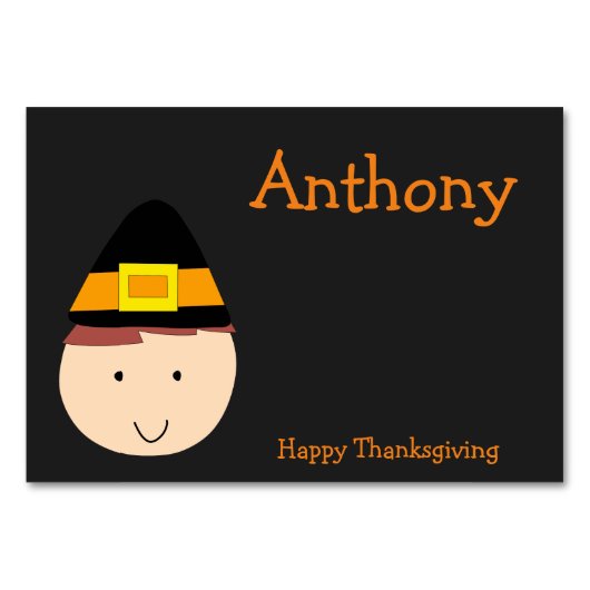 ブラックカスタム感謝祭テーブルカード巡礼者 テーブルナンバー (正面)