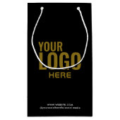 ブラックカスタム抱き枕事業会社ロゴバルク スモールペーパーバッグ (裏面)