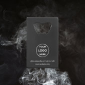 ブラックカスタム文字ミニマモダンリストビジネス クレジットカード栓抜き