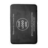 ブラックカスタム文字ミニマモダンリストビジネス バスマット (正面縦)