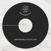 ブラックカスタム文字ミニマモダンリストビジネス ワイングラスタグ (裏面)