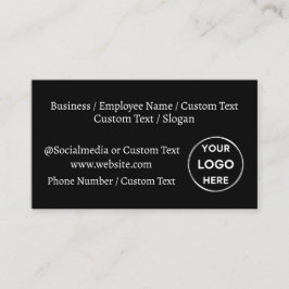 ブラックカスタム文字ミニマモダンリストビジネス 名刺