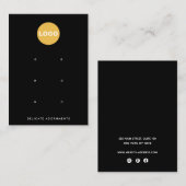 ブラックカスタム追加ロゴ6ホールスタッドイヤリング 名刺 (正面/裏面)