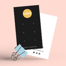 ブラックカスタム追加ロゴ6穴スタッドイヤリングディスプレイ