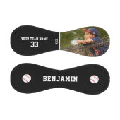 ブラックカスタム野球名子供へ数写真 野球ボール (パネル)