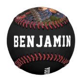 ブラックカスタム野球名子供へ数写真 野球ボール (裏面)