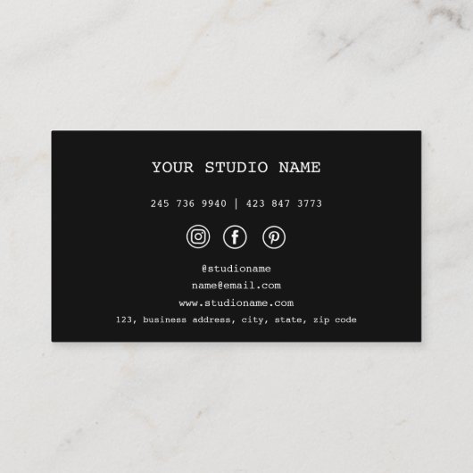 ブラックカスタム3フォトグラファー名刺 名刺 (裏面)