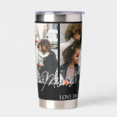 ブラックカスタム4写真コラージュ最高のマ・エバー 保温保冷タンブラー (左面)