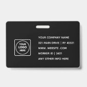 ブラックカスタムID | 現代のミニマル社員バッジ バッジ (Back)