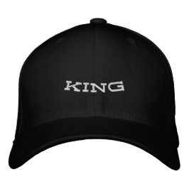 ブラックカスタムKINGネームビジョアハットおしゃれメンズボーイ 刺繍入りキャップ