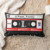 ブラックカセットテープ ランバークッション (ブランケット)