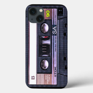 ブラックカセットテープ iPhone 13ケース
